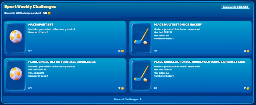 spinfin casino sport challenges