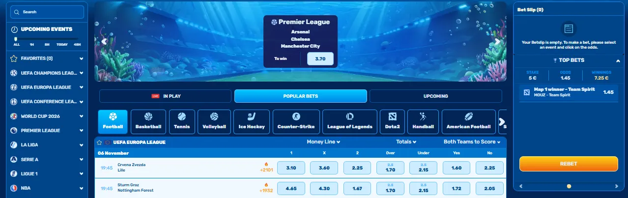 spinfin casino sports